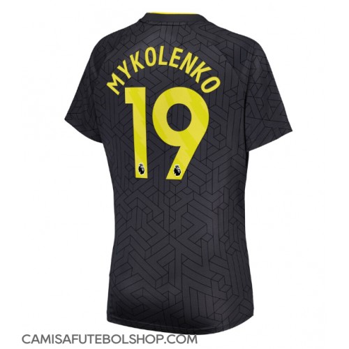 Camisa de time de futebol Everton Vitaliy Mykolenko #19 Replicas 2º Equipamento Feminina 2024-25 Manga Curta